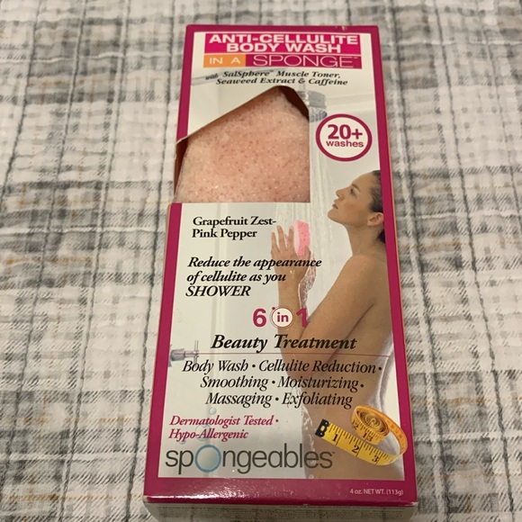 Spongeables Other - Spongeables anti-cellulite body wash in a sponge with roses and caffeine